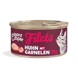 Edgard & Cooper Nassfutter Katze Adult Filets Huhn und Garnele 24x70 g