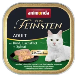 animonda Vom Feinsten Adult mit Schlemmerkern 32x100g Rind, Lachsfilet und Spinat 32x100 g