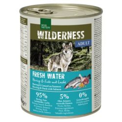REAL NATURE WILDERNESS Nassfutter für Hunde Adult Fresh Water, Hering, Lachs und Ente 24x800 g
