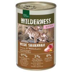 REAL NATURE WILDERNESS Nassfutter Katze, Kitten Wide Savannah, Lamm und Wildschwein 12x400 g