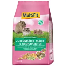 MultiFit Nagerfutter für Maus, Rennmaus und Zwerghamster 2x2.5 kg