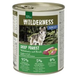 REAL NATURE WILDERNESS Nassfutter für Hunde Adult Deep Forest, Wildschwein mit Hirsch 12x800 g