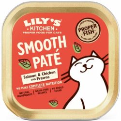 LILY'S KITCHEN Nassfutter Katze Adult Smooth Patè Lachs, Huhn und Garnelen 76x85 g