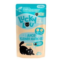 Lucky Lou Nassfutter Katze Kitten Geflügel und Forelle 16x125 g