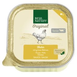 REAL NATURE Original Katze Nassfutter, Senior, Ragout, Huhn mit grünen Bohnen 16x100 g