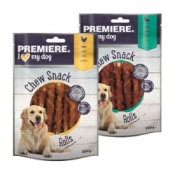 PREMIERE Chew Snack Kaustangen Rolls Huhn 200g Ente und Huhn 2x200 g