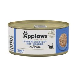 Applaws Nassfutter Katze Adult in Brühe Thunfisch mit Krabben 24x70 g