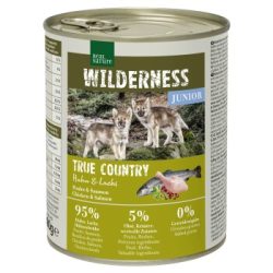 REAL NATURE WILDERNESS Nassfutter für Hunde Junior True Country, Huhn und Lachs 24x800 g