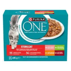Purina ONE Nassfutter Katze Adult, Sterilcat, in Sauce, Fleisch & Fisch 12x85 g