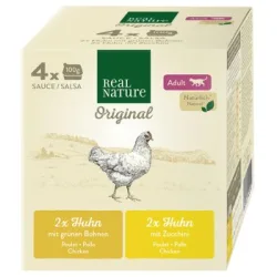 REAL NATURE Original Nassfutter Katze, Adult, in Sauce Mixpaket 4x100 g