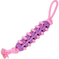 FIT+FUN Fit + Fun Spielzeug TPR Stick mit Tau, Hund Lila, 47 cm