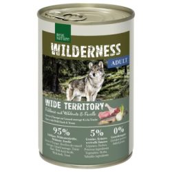 REAL NATURE WILDERNESS Nassfutter Hund Adult Wide Territory, Feldhase mit Wildente und Forelle 6x400 g