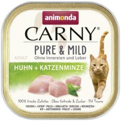 animonda Carny Nassfutter Katze Adult Pure and Mild Huhn mit Katzenminze 32x100 g