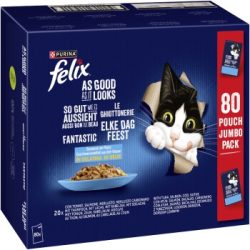 Felix So gut wie es aussieht Nassfutter Katze, Adult, Aus dem Wasser 80x85 g