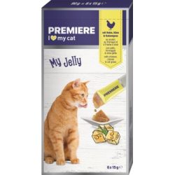 PREMIERE MyJelly Thunfisch & Tomate 6x10g Huhn, Käse & Katzengras 6x15 g