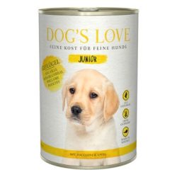 DOG'S LOVE Nassfutter Hund, Junior, Geflügel mit Zucchini 6x400 g