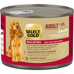 SELECT GOLD Nassfutter Hund Sensitive Adult Rind mit Reis 6x200 g