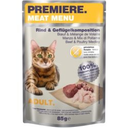 PREMIERE Meat Menu Adult Rind und Geflügelkomposition 24x85 g