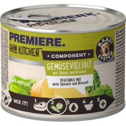 PREMIERE RAW KITCHEN Nassfutter Hund Adult Component, Gemüsevielfalt mit Spinat und Brokkoli 12x200 g