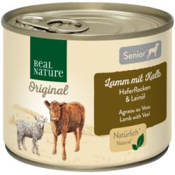 REAL NATURE Original Nassfutter für Hunde Senior Lamm und Kalb 24x200 g