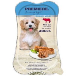 PREMIERE Chunky Menu Nassfutter Hund Adult, Rind pur 15x175 g