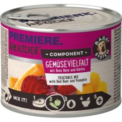 PREMIERE RAW KITCHEN Nassfutter Hund Adult Component, Gemüsevielfalt Obst und Gemüse 12x200 g
