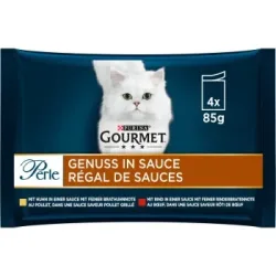 GOURMET Perle - Genuss in Sauce 4x85g Rind mit Huhn