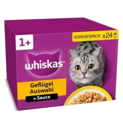 Whiskas Multipack 1+ Geflügel Auswahl in Sauce 24 x 85g