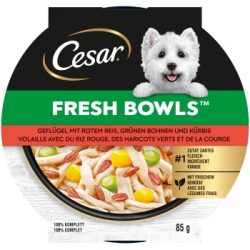 Cesar Nassfutter Hund, Adult, Fresh Bowls, in Sauce, Geflügel mit rotem Reis 10x85 g