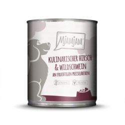 MjAMjAM Nassfutter Hund Adult kulinarischer Hirsch & Wildschwein an fruchtigen Preiselbeeren 6x800 g