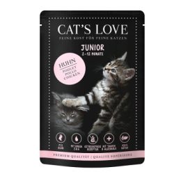 CAT'S LOVE Katzenfutter Katze Junior in Gelee Huhn mit Algenkalk und Distelöl 24x85 g