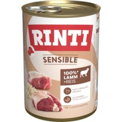 RINTI Sensible Nassfutter Hund, Adult, Dose 12x400 g Lamm und Reis 12x400 g