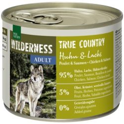REAL NATURE WILDERNESS Nassfutter für Hunde Adult True Country, Huhn und Lachs 6x200 g