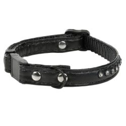 MORE Katzenhalsband Strass schwarz