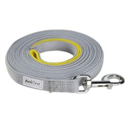 AniOne Schleppleine flach mit Schlaufe grau 15 m