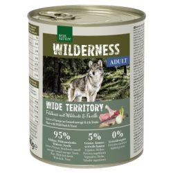 REAL NATURE WILDERNESS Nassfutter für Hunde Adult Wide Territory, Feldhase mit Wildente und Forelle 12x800 g