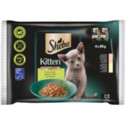 Sheba Nassfutter Katze Kitten, Mixpaket, Feine Vielfalt, in Sauce 4x85 g