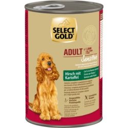 SELECT GOLD Nassfutter Hund Sensitive Adult Hirsch mit Kartoffeln 24x400 g