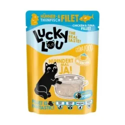 Lucky Lou Nassfutter Katze Extra Food Adult in Brühe Thunfisch und Huhn 12x70 g