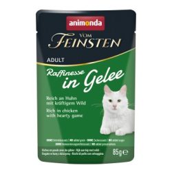 animonda Vom Feinsten Nassfutter Katze, Adult, Raffinesse, in Gelee, Huhn mit Wild 24x85 g