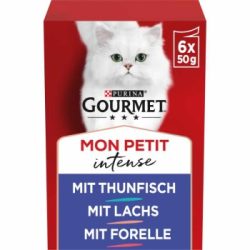 GOURMET Mon Petit Intense 8x6x50g mit Thunfisch, Lachs, Forelle 48x50 g