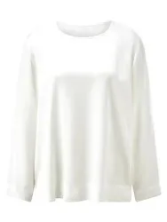 Bluse Rundhals-­Ausschnitt Peter Hahn weiss