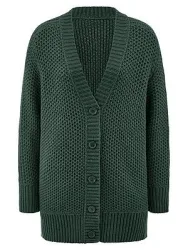 Long-Strickjacke aus Schurwolle und Kaschmir Fadenmeister Berlin türkis