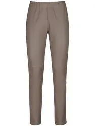 High Waist-Lederleggings Peter Hahn Eternal beige