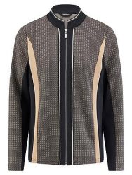 Jersey-Jacke Stehkragen Peter Hahn schwarz