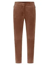 Knöchellange Lederhose Fadenmeister Berlin beige