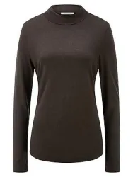 Shirt Stehkragen Peter Hahn braun