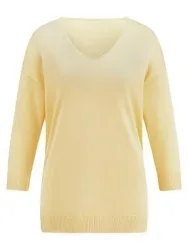 V-Pullover 3/4-Arm Emilia Lay gelb