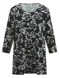 Rundhals-Shirt 3/4-Arm Emilia Lay schwarz