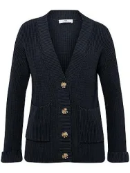 Strickjacke V-Ausschnitt Peter Hahn blau